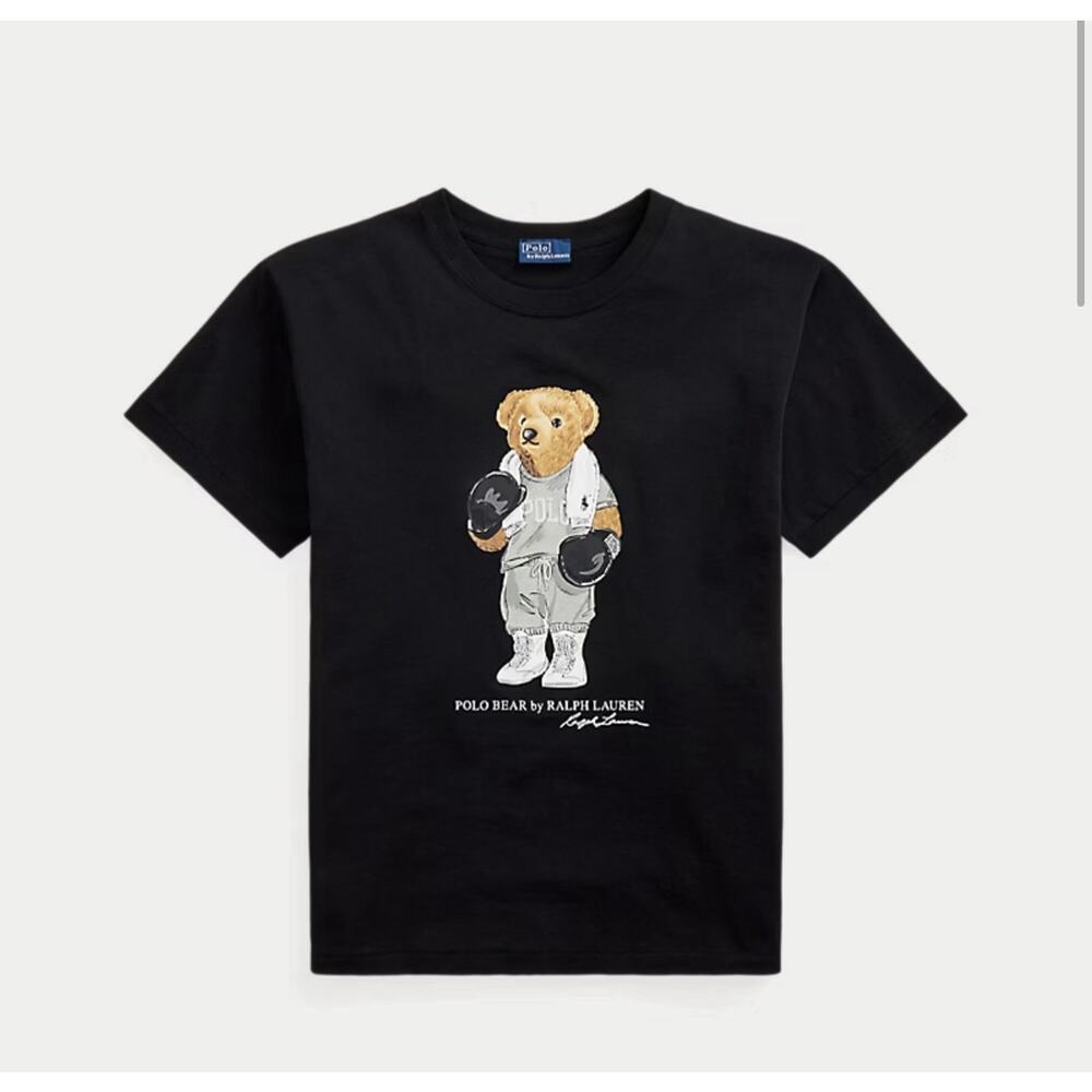 Polo Ralph Lauren Bear Boxing Women’s T-Shirt Black Size XXL NWT - Picture 3 of 5